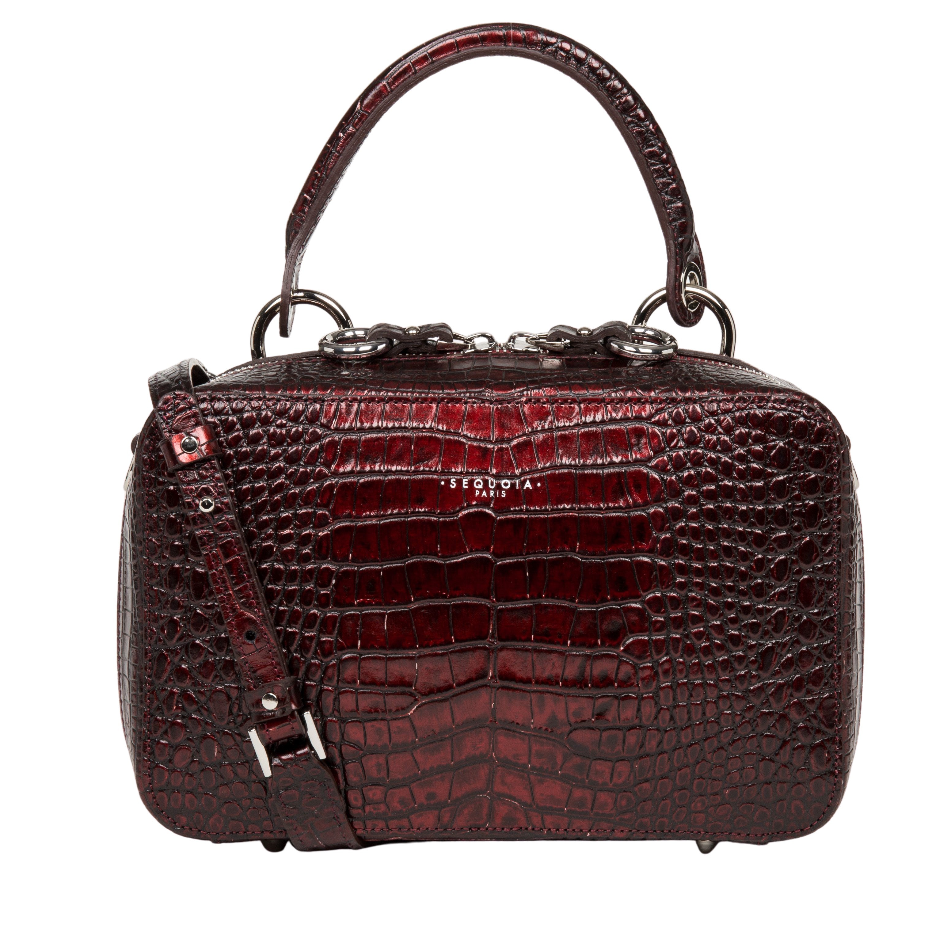 Rectangle Hand Bag Cube Croco • SEQUOIA •